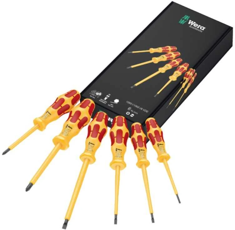 Atsuktuvų rinkinys elektrikui Kraftform Comfort 1060 i/1062 i/6 VDE, 051575 Wera