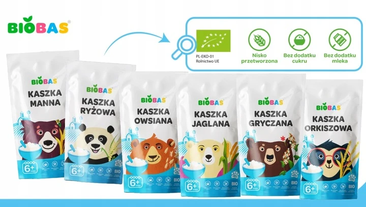 6 košių vaikams rinkinys ECOLOGICAL BIO Natūralios košės Eco / BioBas