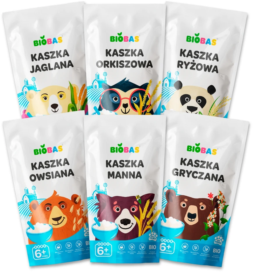 6 košių vaikams rinkinys ECOLOGICAL BIO Natūralios košės Eco / BioBas