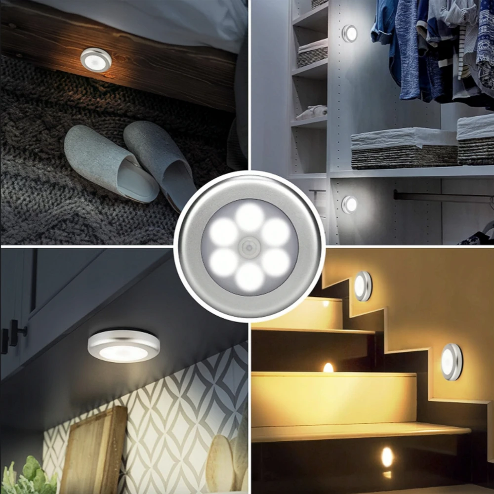 6 LED BATERIJA MAITINAMA LEMPA SU JUDESIO JUTIKUMU