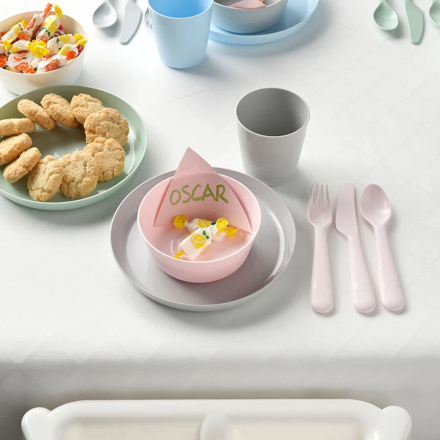 6 pastelinių lėkščių rinkinys vaikams, IKEA Kalas