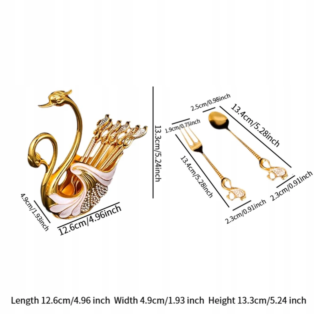 6 vnt. gulbės formos stalo įrankių rinkinys Elegant Fruit Daugiafunkcis 13,4 cm x 2,5 cm