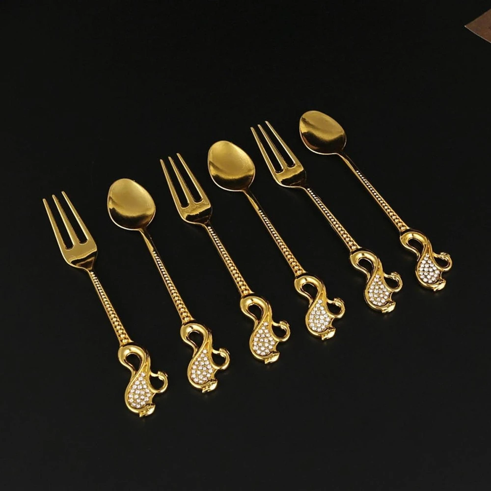 6 vnt. gulbės formos stalo įrankių rinkinys Elegant Fruit Daugiafunkcis 13,4 cm x 2,5 cm