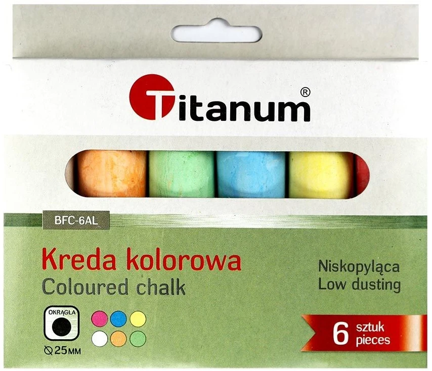 6 X šaligatvio kreida, THICK MIX, spalva Titanum JUMBO