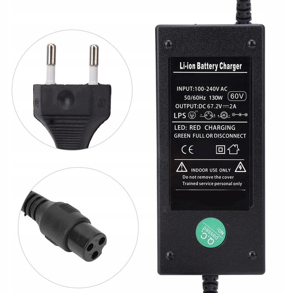 60V 12AH UNIVERSALUS DVIRAČIO ELEKTRINIO PAspirtuko įkroviklis DC 67.2V 2A