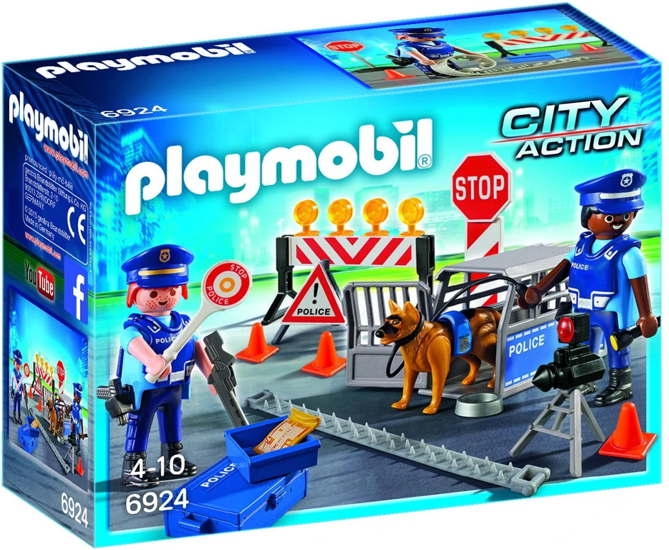 PLAYMOBIL CITY ACTION Policijos patruliai ir kliūčių ruožas, 6924