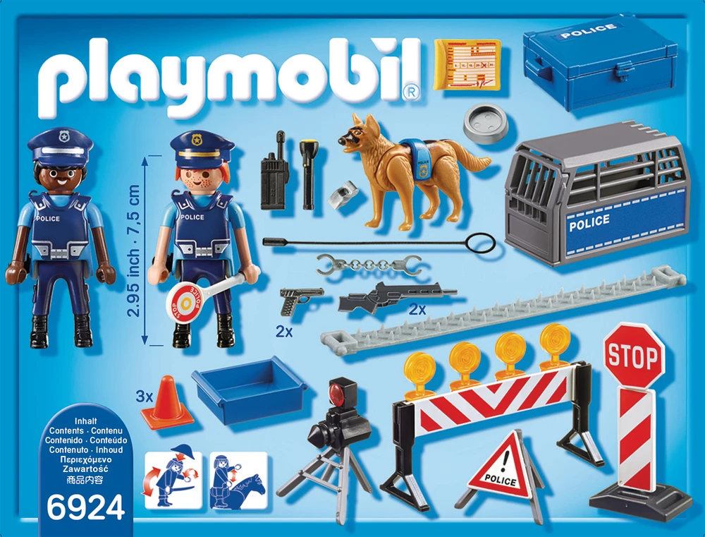 PLAYMOBIL CITY ACTION Policijos patruliai ir kliūčių ruožas, 6924