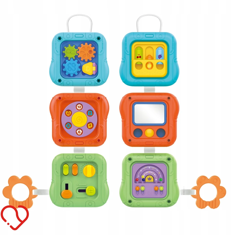 6in1 edukacinis interaktyvus WOOPIE BABY jutiminis manipuliavimo kubas