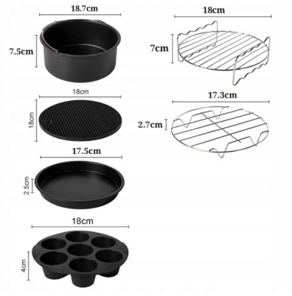 6vnt Air Fryer Cake kepimo priedai