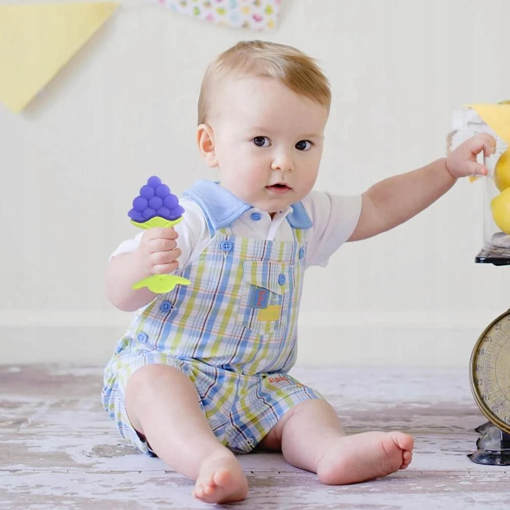 6x BANANA TEETHER TRAINING MASAŽINIS ŠEPETĖLIS SILICONE TEETHER DOVANA