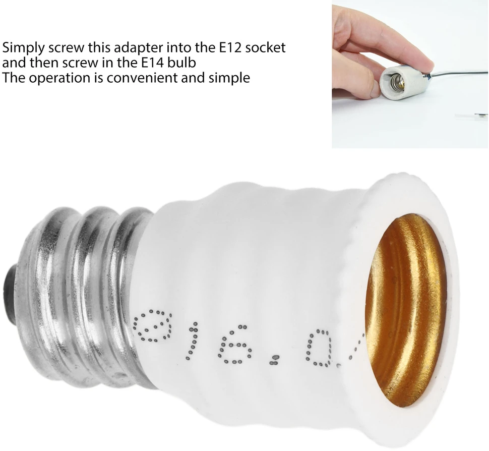 6X E12 IKI E14 ADAPTERIO KEITIKLIS E14 IKI E12 LEMPUTĖS ADAPTERIS GARAGE BALTAMS