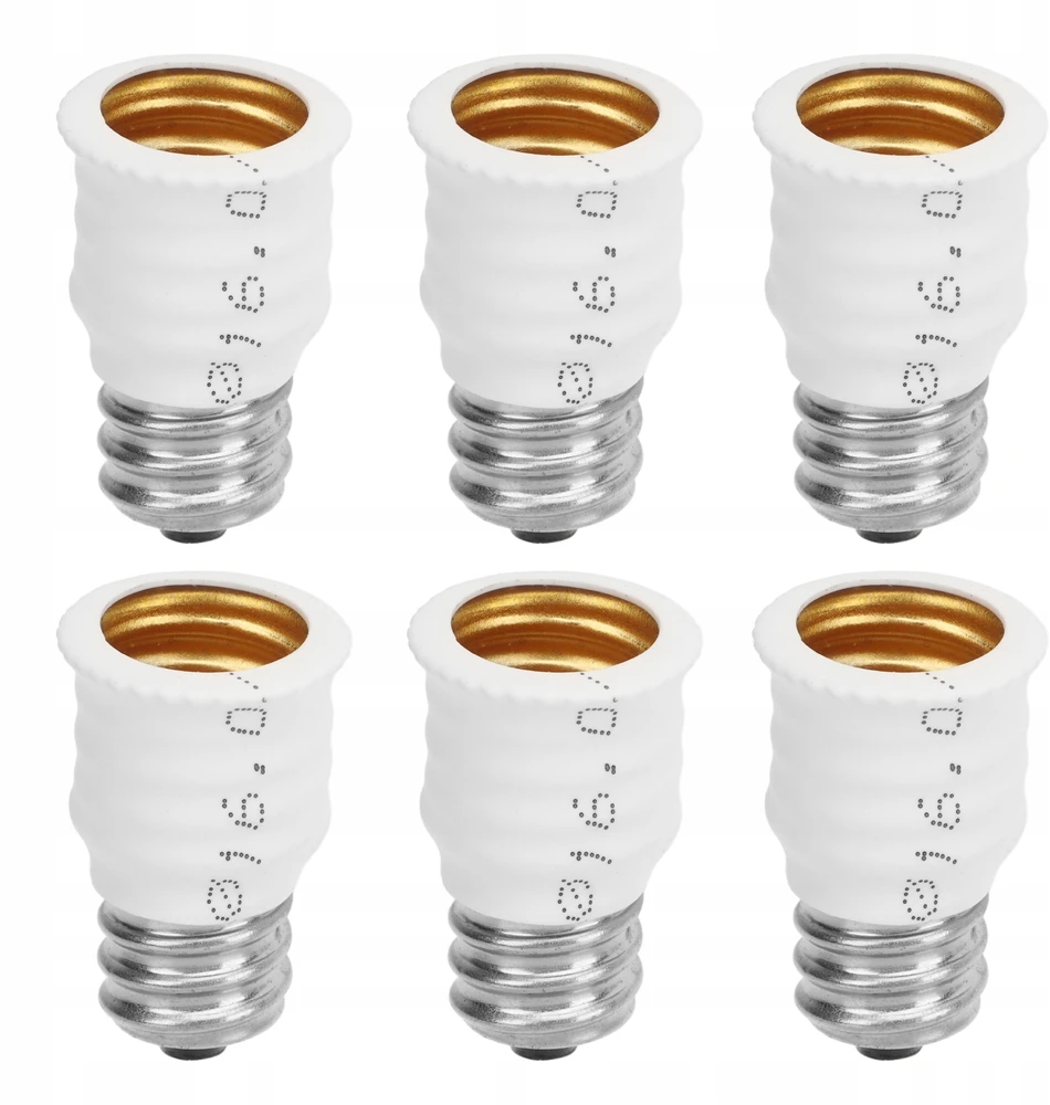 6X E12 IKI E14 ADAPTERIO KEITIKLIS E14 IKI E12 LEMPUTĖS ADAPTERIS GARAGE BALTAMS