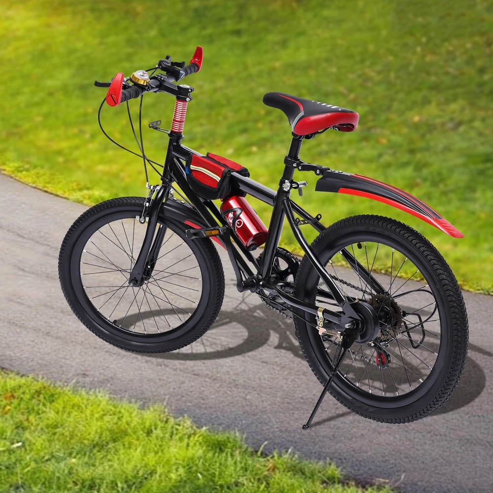 7 PAVARA. RAUDONAS 20 colių VAIKŲ MTB SPORTINIS DVIRATIS