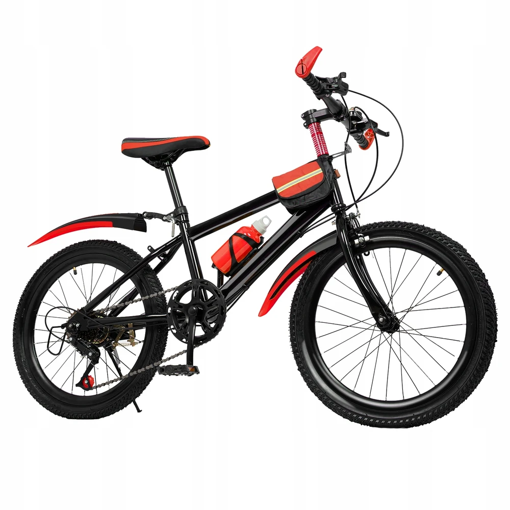 7 PAVARA. RAUDONAS 20 colių VAIKŲ MTB SPORTINIS DVIRATIS