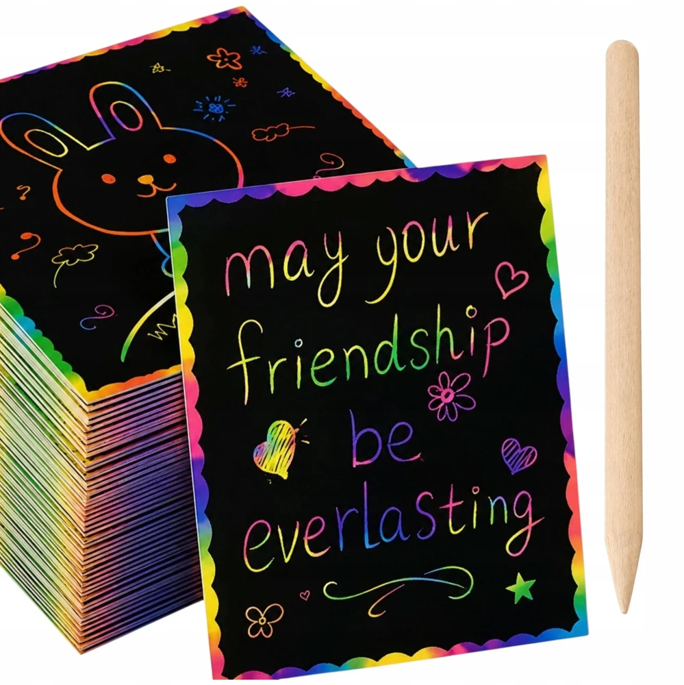7 Toys Kolorow RAINBOW SCRATCH BOARD 100 vnt. 2X ODOS UGDYMO SĄNAŠŲ KNYGELĖ