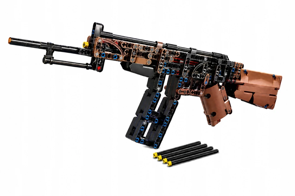 7 Toys Kolorow Statybiniai blokeliai AK47 šautuvas 338el DIY rinkinys dovana vaikams