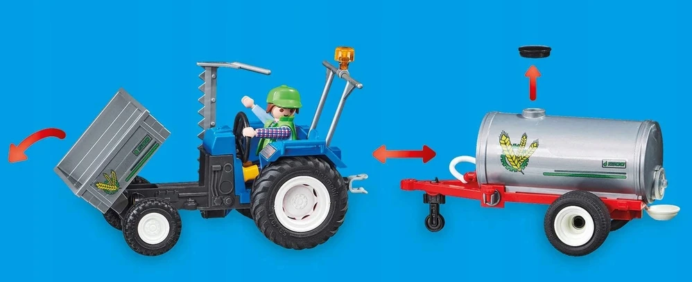 Žaislinis Transportas - Playmobil 70367 Kaimo Įkrovimo Traktorius Su Vandens Talpa Žalias