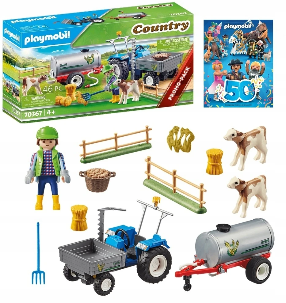 Žaislinis Transportas - Playmobil 70367 Kaimo Įkrovimo Traktorius Su Vandens Talpa Žalias