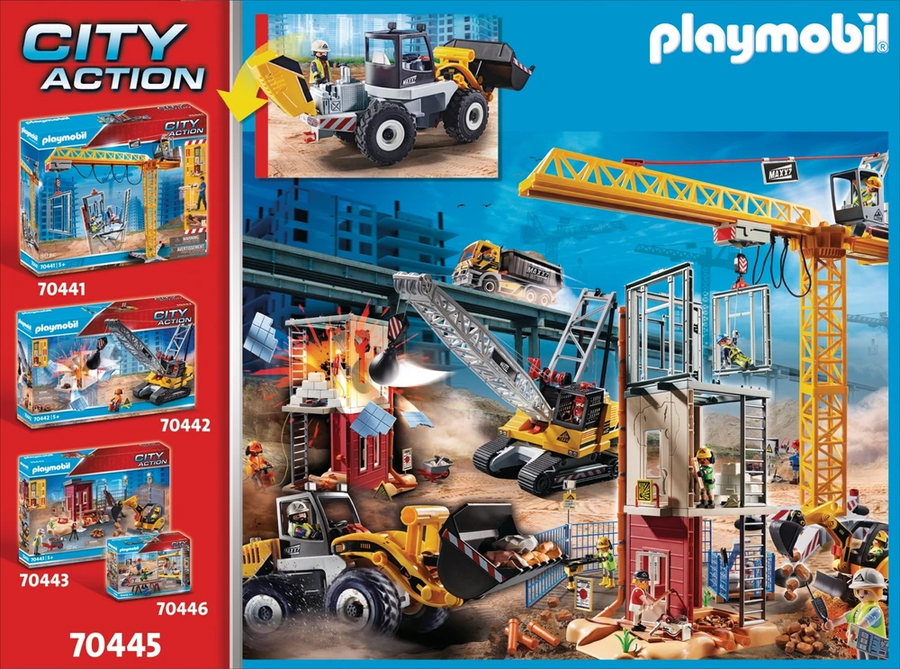 Žaislinis Transportas - Playmobil 70445 City Action Loader su priedais - Spalvotas
