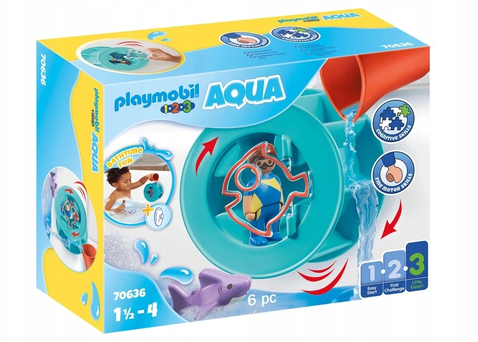 70636 PLAYMOBIL® 1.2.3 - Vandens sūkurys su ryklio jaunikliu