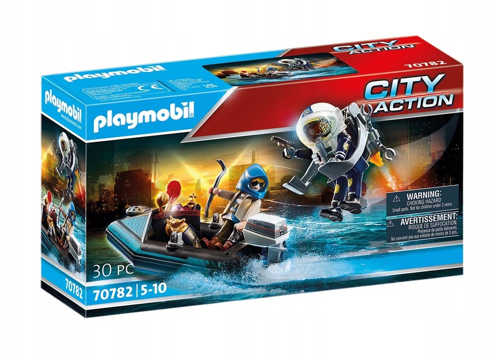 70782 PLAYMOBIL® City Action, Policijos lėktuvų paketas su valtimi