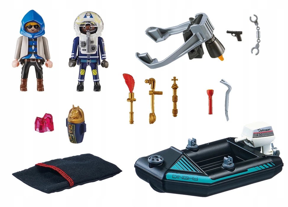 70782 PLAYMOBIL® City Action, Policijos lėktuvų paketas su valtimi
