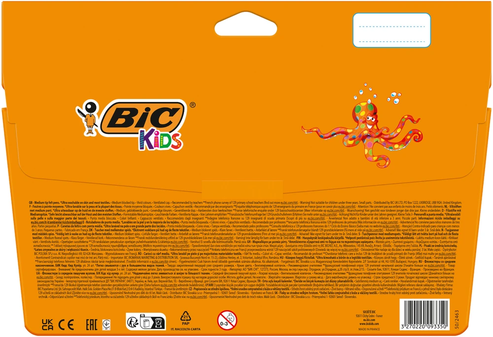 Flomasteriai Bic Kids Couleur, vienpusiai, 24 vnt.