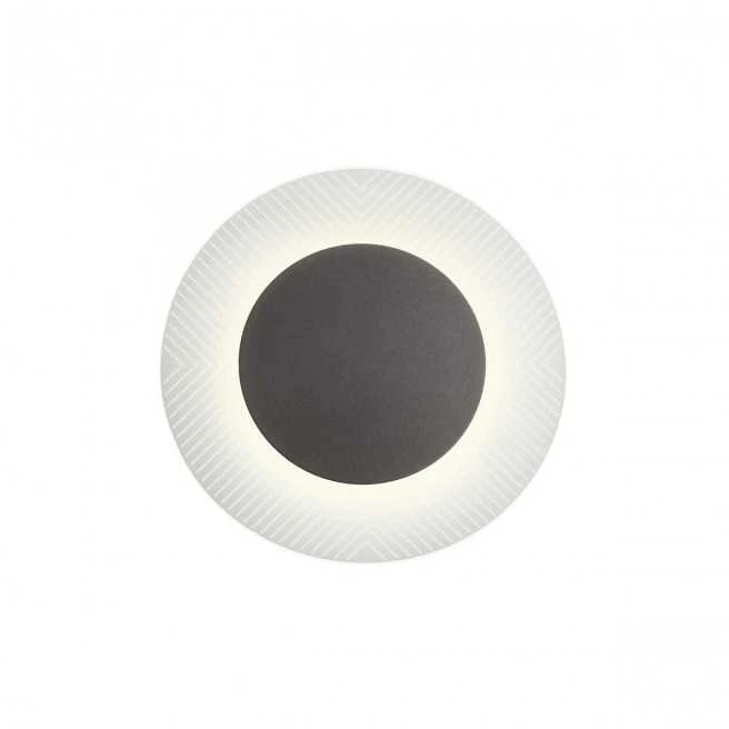 7W LED sieninis šviestuvas TATOO, juodu korpusu, 3000K, 33cm, 01-2687
