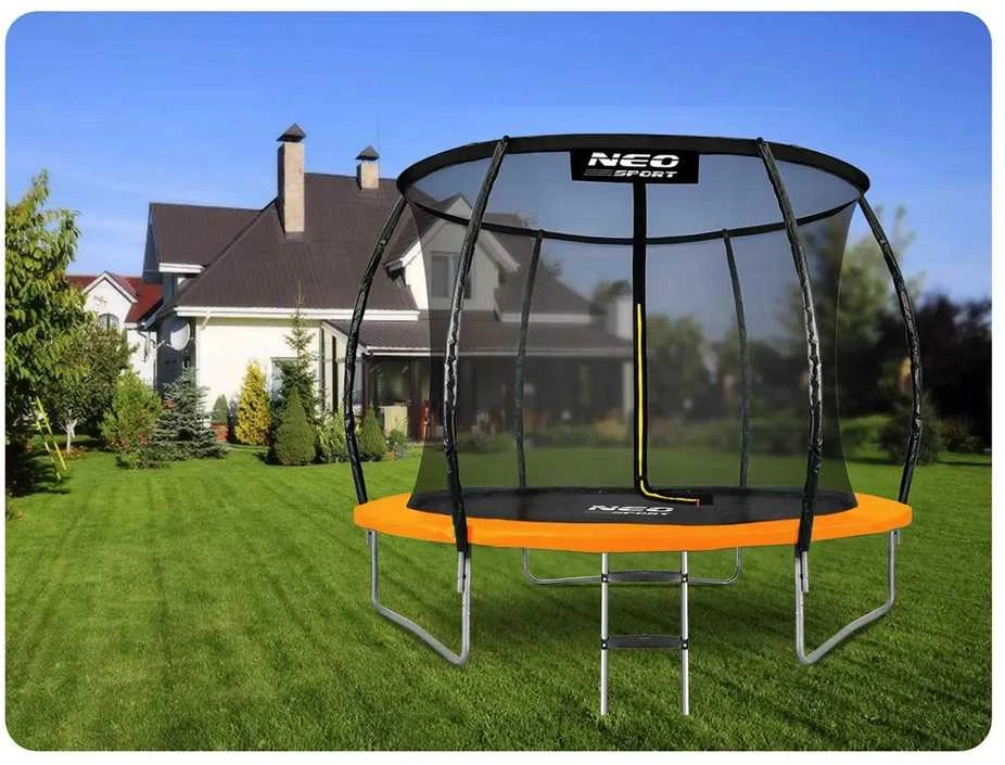8 pėdų / 252 cm profiliuotas sodo batutas su vidiniu tinklu „Neo-Sport“