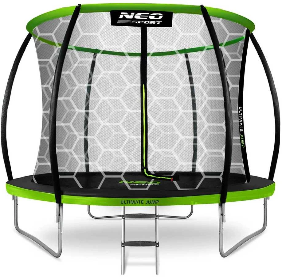 8 pėdų / 252 cm profiliuotas sodo batutas su vidiniu tinklu „Neo-Sport“