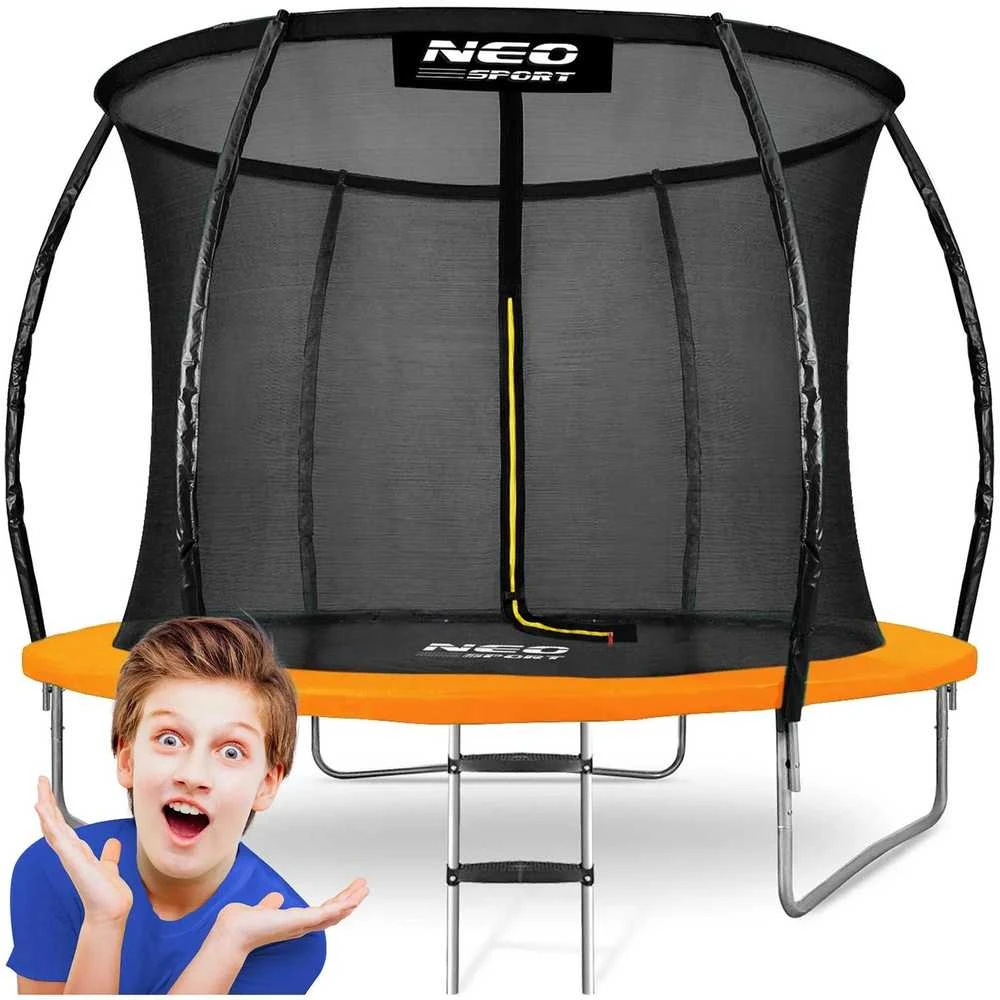 8 pėdų / 252 cm profiliuotas sodo batutas su vidiniu tinklu „Neo-Sport“