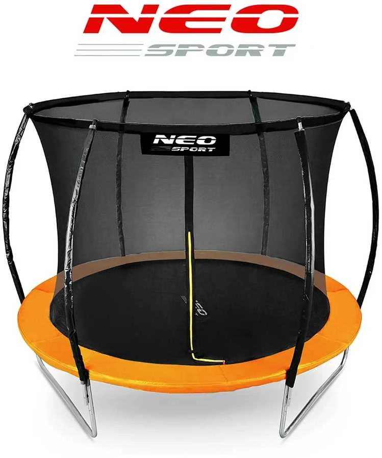 8 pėdų / 252 cm profiliuotas sodo batutas su vidiniu tinklu „Neo-Sport“