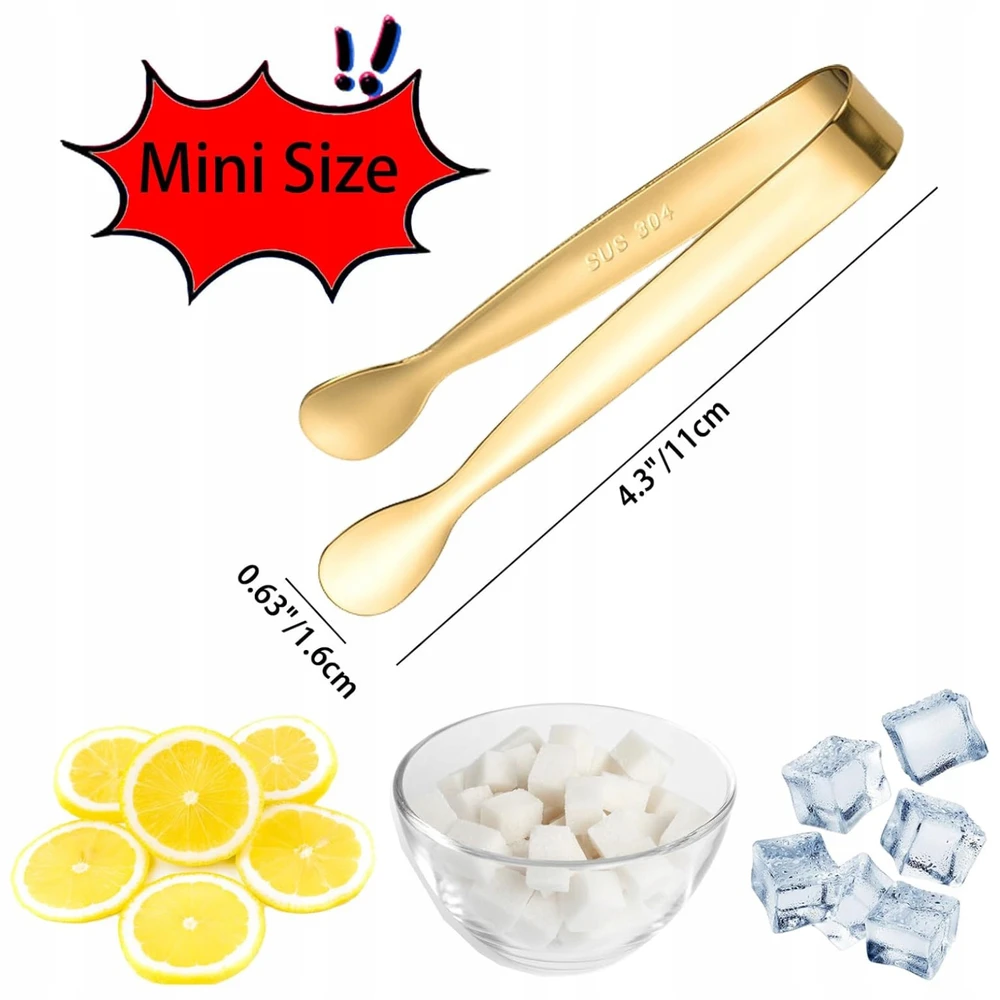 8 vnt 4,3 colio auksinės mini užkandžių žnyplės