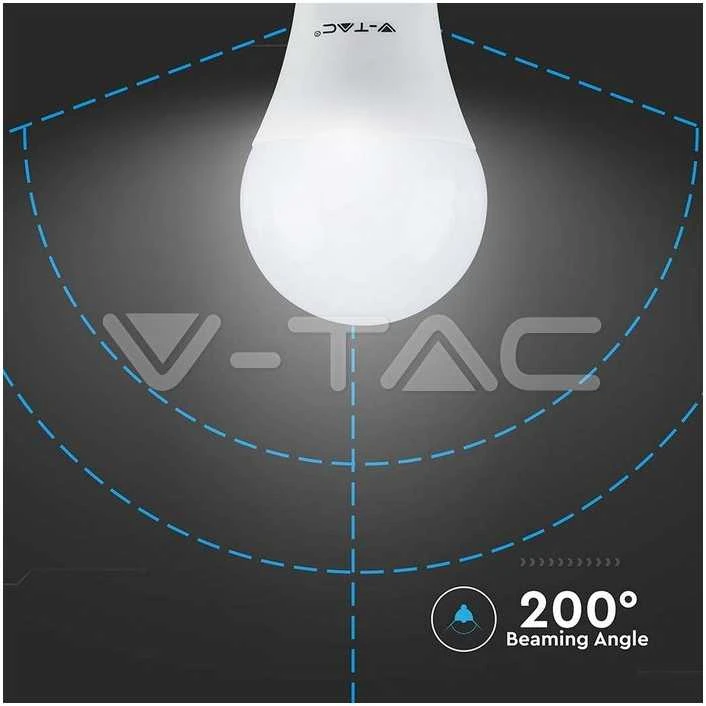 8,5W LED lemputė V-TAC, A60, E27, termoplastikas, 4000K