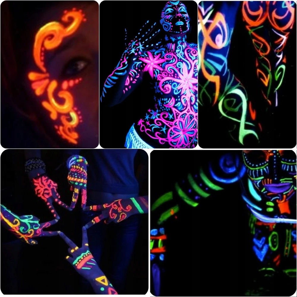 8848 Kredki do twarzy i ciała neonowe UV fluorescencyjne na imprezę 6 vnt