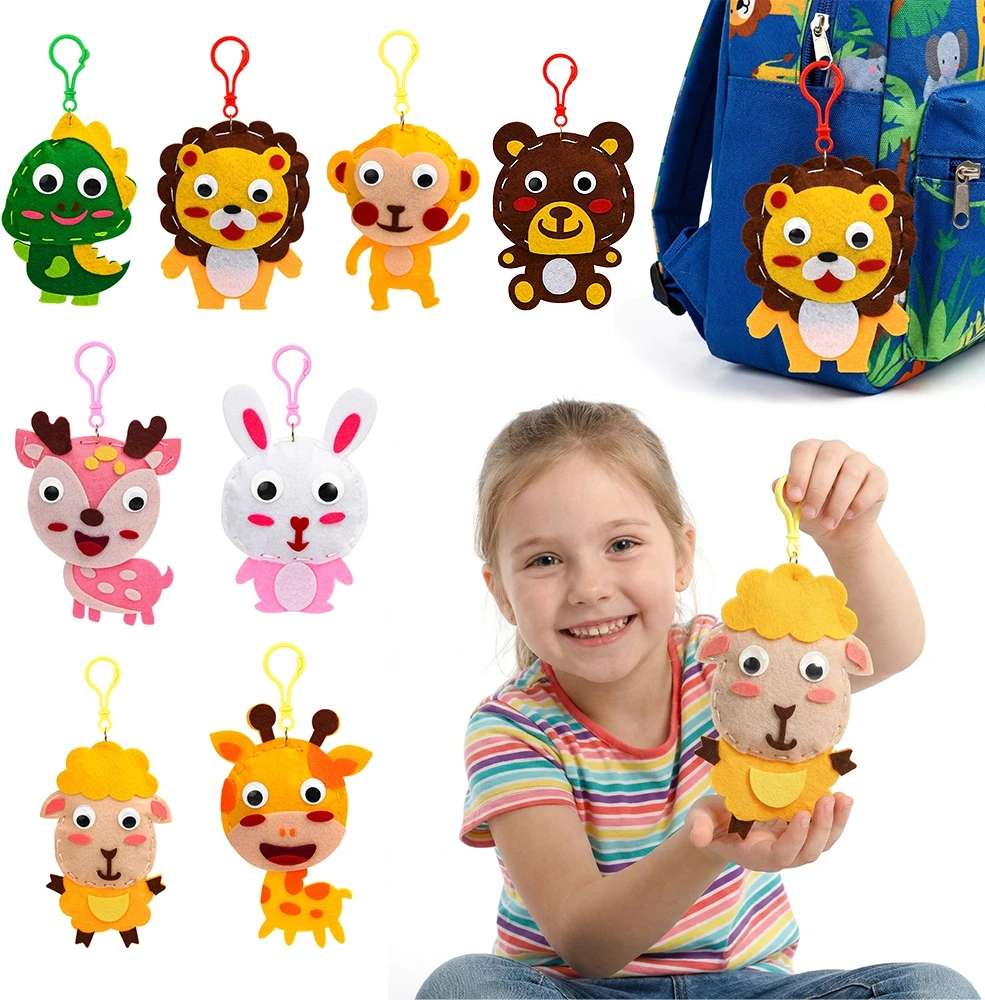 8x veltinio siuvimo rinkinys DIY Charms Creative Animal Siuvimo rinkinys