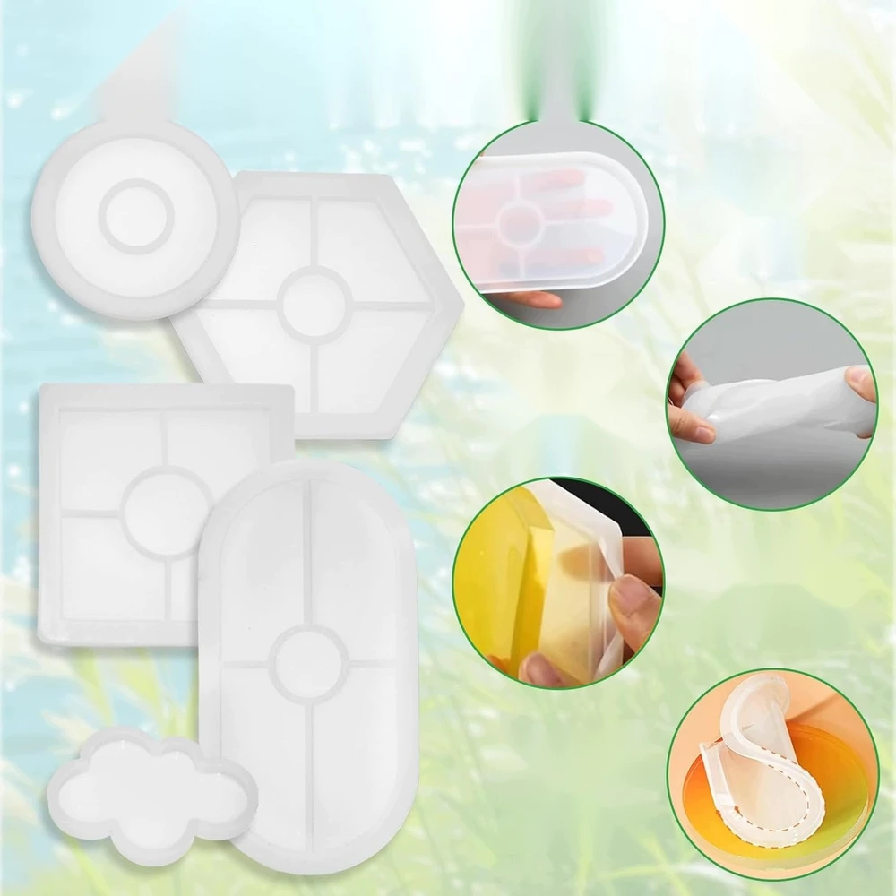 9 VIENŲ SILIKONINIŲ LIETŲ RINKINYS DĖKLŲ IR STOVĖLIŲ DIY DERVAI
