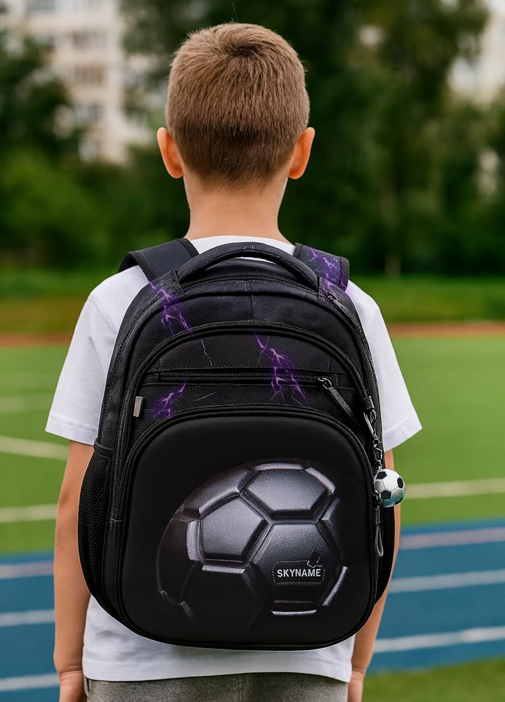 A1 Kuprinė "football Fan" 3 skyrių su kamuoliuko pakabuku