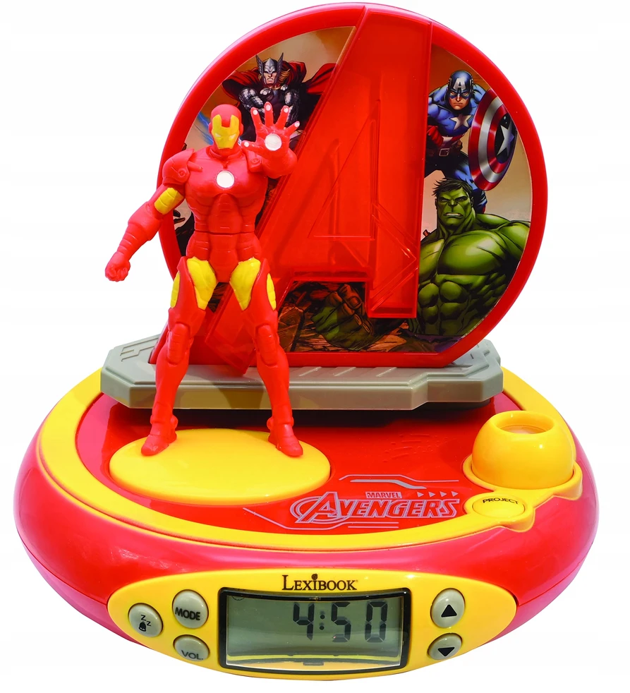 AAA Duży ZEGAR su budzikiem / budzik Figūrėlė 3D AVENGERS su Projektorem dekoracja