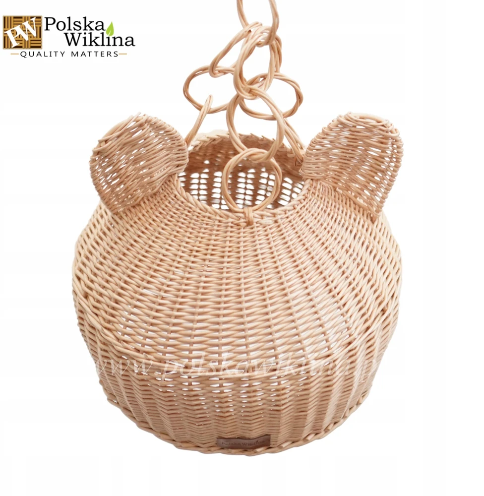 ABAŻUR WIKLINOWY MIŚ KLOSZ LAMPA POLSKA WIKLINA