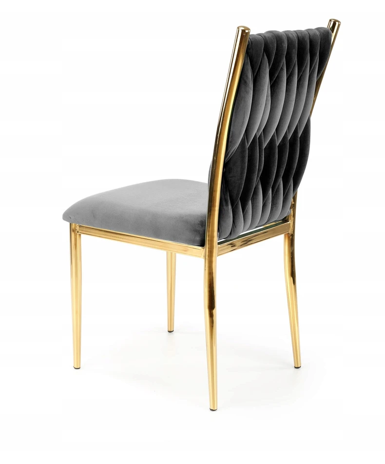 About Your Home NERINA pilka aksominė kėdė / Golden Legs - elegancija ir prestižas