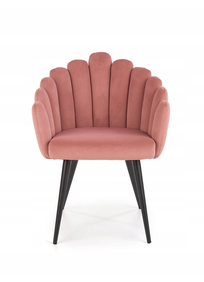 About Your Home QUERIDO Shell kėdė Rožinė Velvet / Juodas Legs – prabanga ir komfortas
