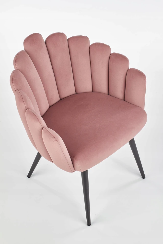 About Your Home QUERIDO Shell kėdė Rožinė Velvet / Juodas Legs – prabanga ir komfortas