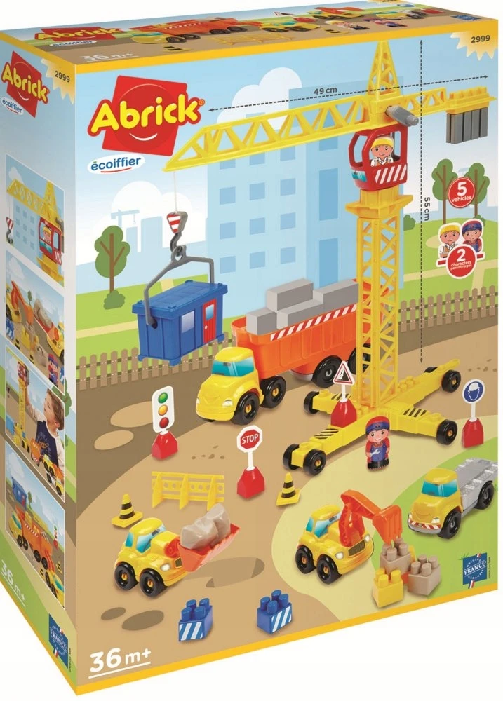 Abrick Plytos Statybinis komplektas su kranu Ecoiffier automobiliai
