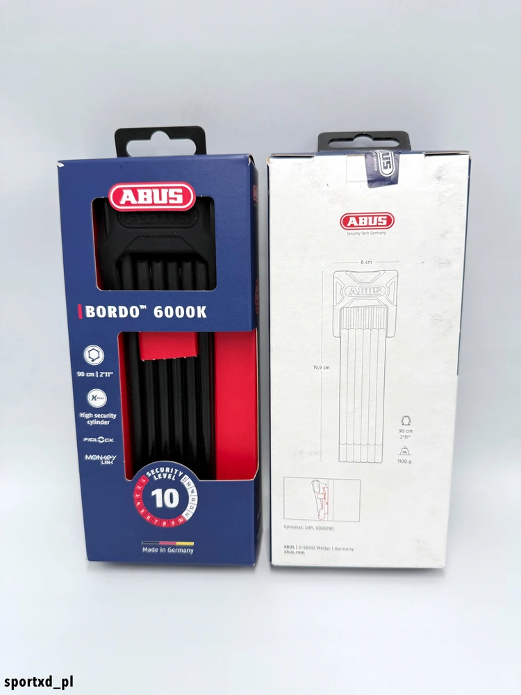 Abus Bordo 6000k sulankstama dviračio spyna, 90 cm, juoda