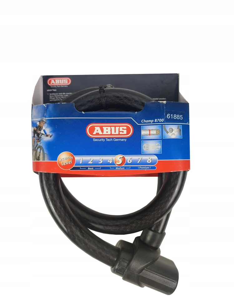Abus Champ 8700 trosinė dviračio spyna, 85 cm, 2 raktai