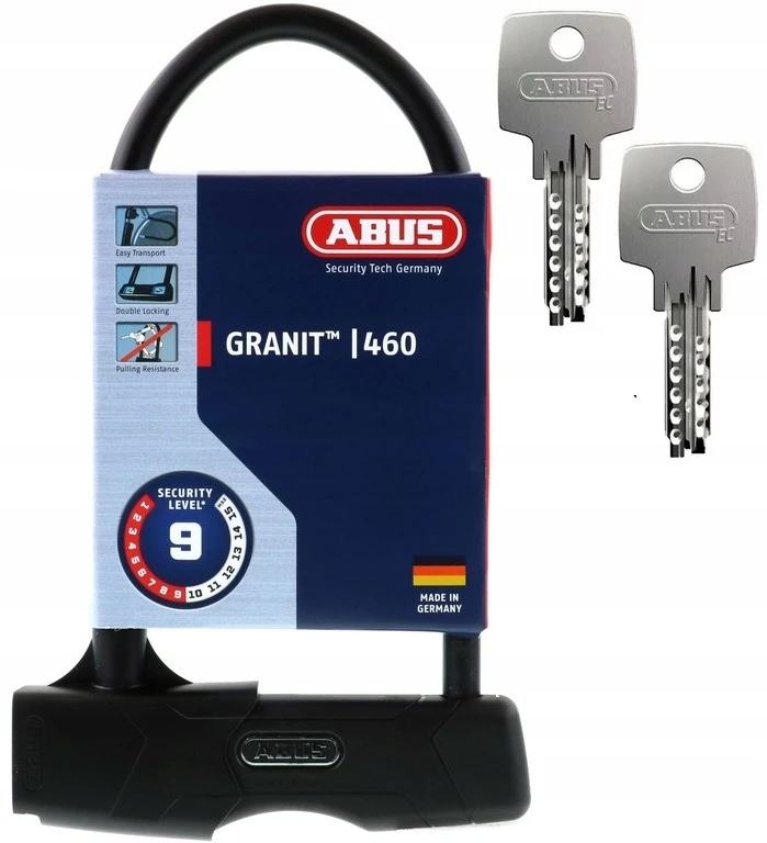 Abus Granit 460 U-lock dviratis užraktas su laikikliu