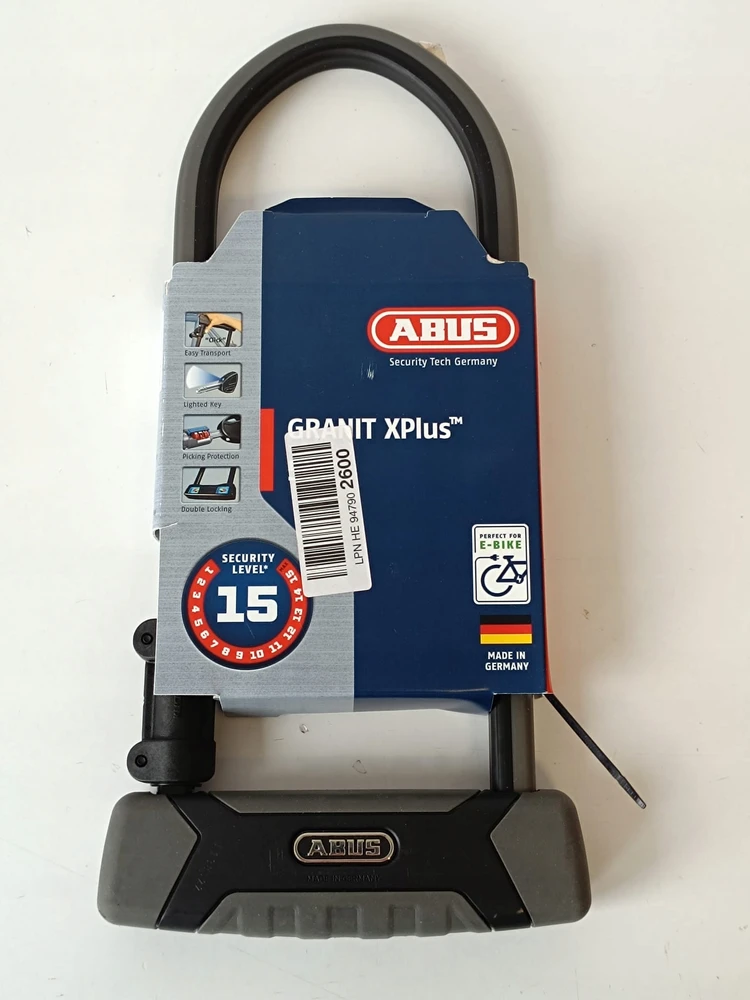 Abus Granit Xplus 540 sulankstoma dviračio spyna su Eazy Kf laikikliu
