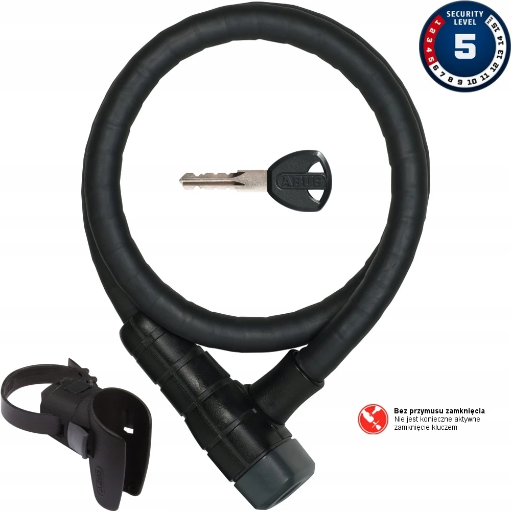 Abus Microflex 6615k dviračio spyna, 1.5 x 120 cm, juoda