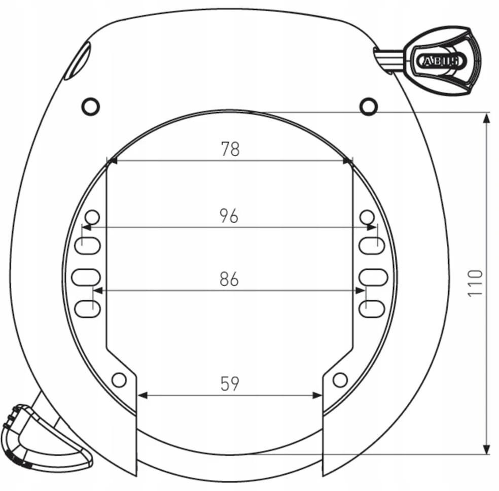 Abus Shield XPlus 5755L ART 2 dviračio galinių ratų užraktas